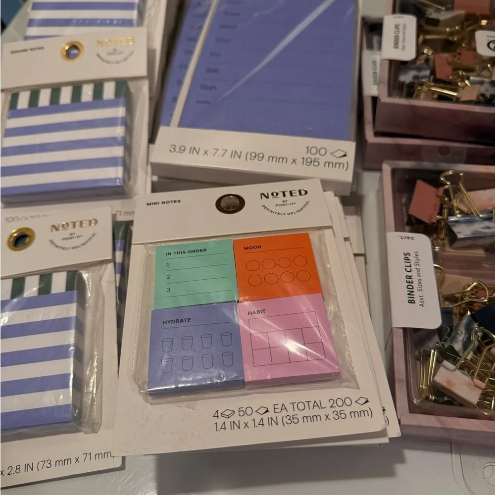 Binder Clips and Sticky Notes Set - Multicolor - Picture 2 of 2
